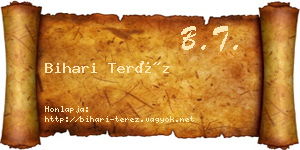 Bihari Teréz névjegykártya